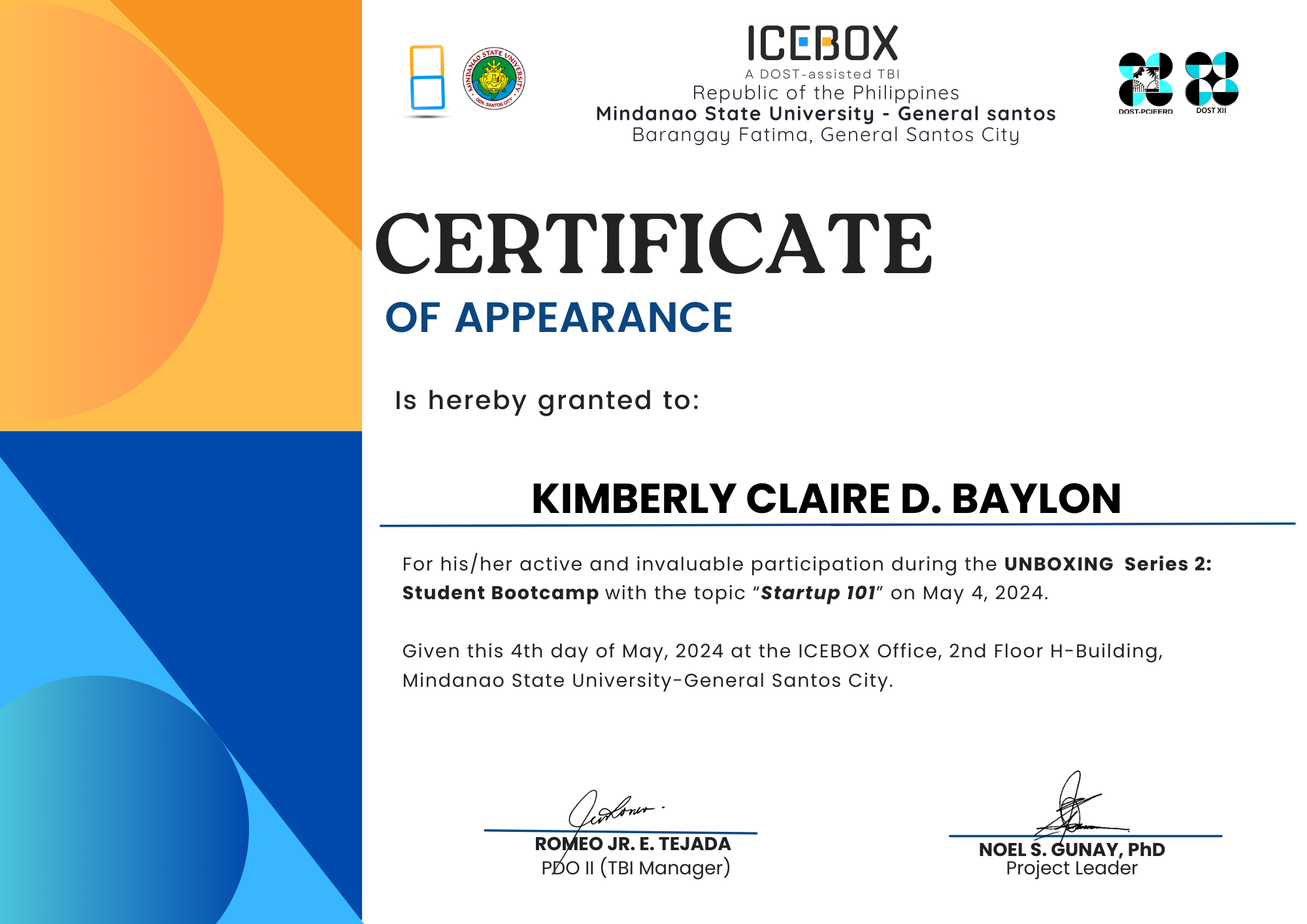 Certificate 9